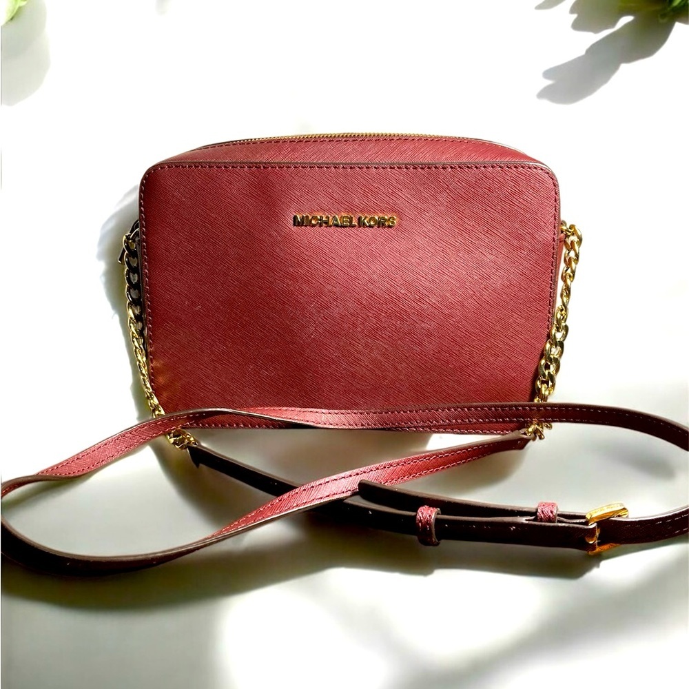 MICHAEL KORS CROSSBODY Mk jet set BURGANDY